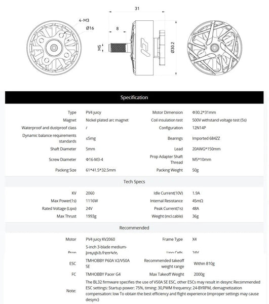 Tmotor P2406 2060kV Motor