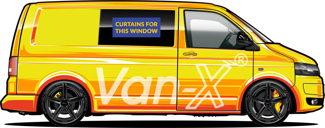For VW Caddy Window Curtains Eco-Line - Black | Van-X