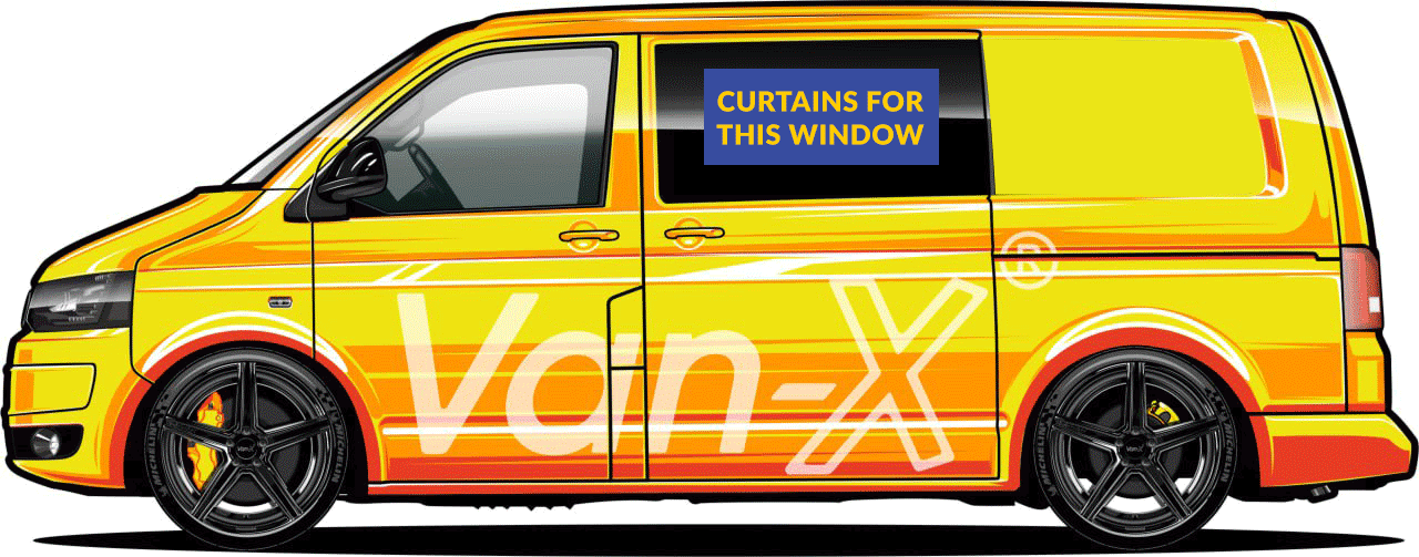 For VW T5 Window Curtains Eco-Line - Black | Van-X
