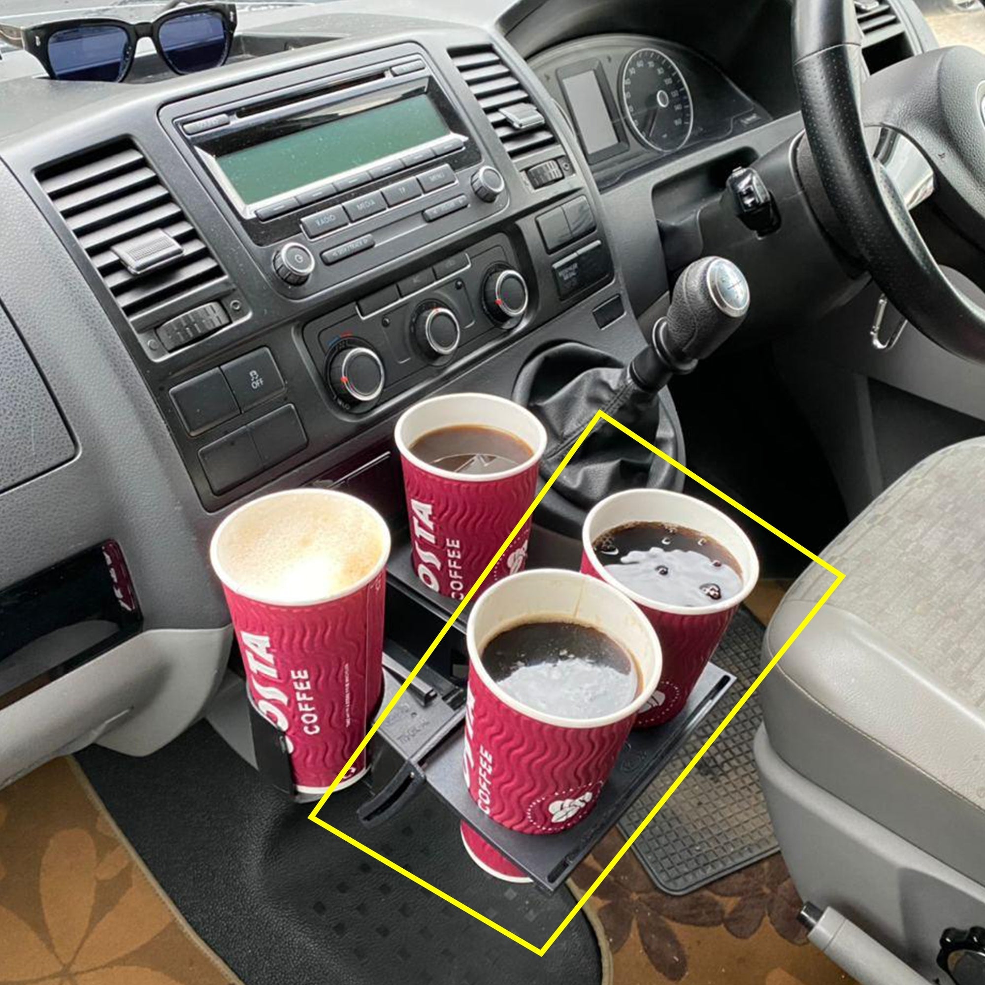 For VW T5 & T5.1 Cup Holder Extension – Add-On 2-Pack for Extra Storage & Convenience