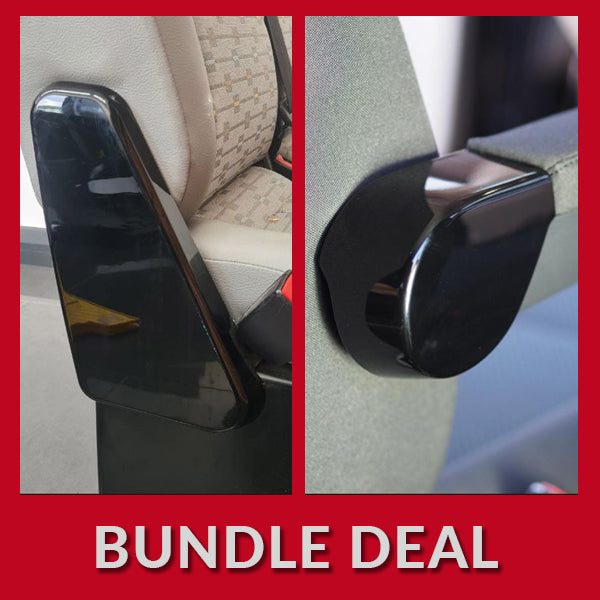 For VW T6 Twin Seat Hinge Caps + Arm rest Styling Caps Piano Black Interior Styling