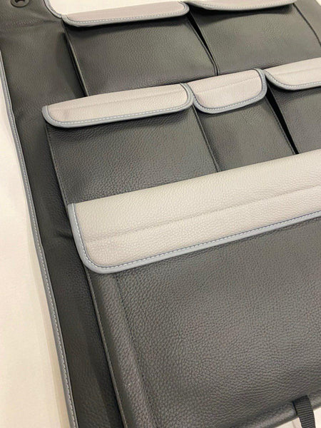 For VW T5 / T5.1 Transporter Double Back Seat Organiser (Black with Grey Lids)