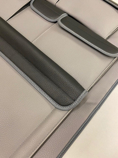 For VW T5 / T5.1 Transporter Double Back Seat Organiser (Grey with Black Lids)