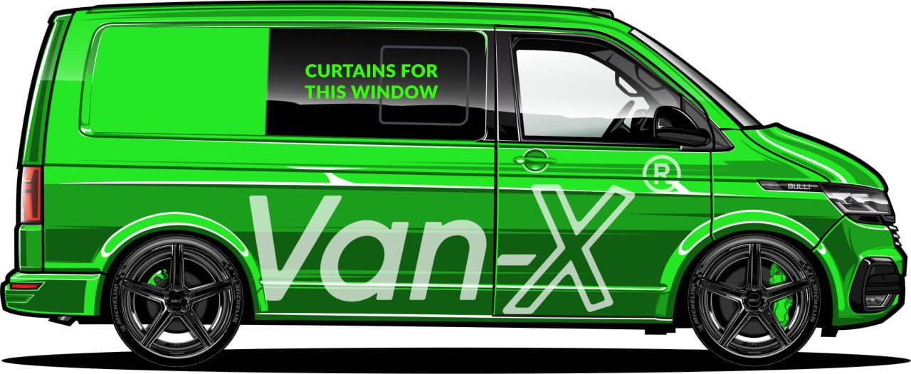 For VW T6.1 Transporter Van Conversion Premium Curtains - Black/Grey - CREATE YOUR OWN BUNDLE! Van-X