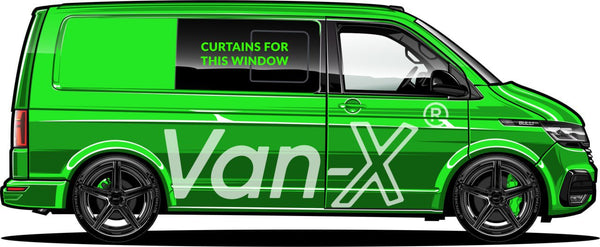 For VW T6.1 Transporter Van Conversion Premium Curtains - Black/Grey - CREATE YOUR OWN BUNDLE! Van-X