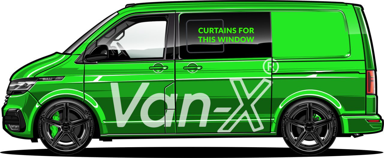 For VW T6.1 Transporter Van Conversion Premium Curtains - Black/Burgundy - CREATE YOUR OWN BUNDLE! Van-X
