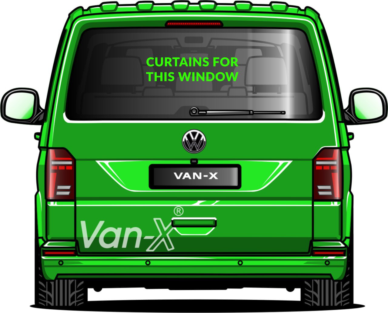 For VW T6.1 Transporter Van Conversion Premium Curtains Van-X - Black/Blue - CREATE YOUR OWN BUNDLE! Van-X