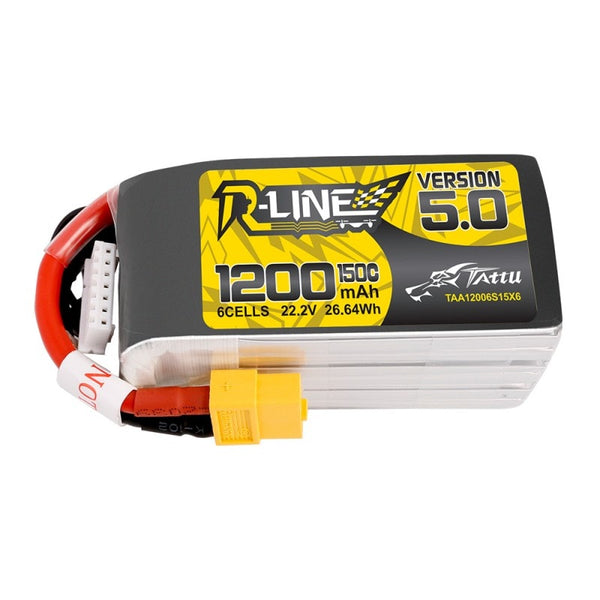 Tattu R-Line V 5.0 1200mAh 22.2V 150C 6S1P Lipo Battery