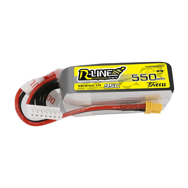 Tattu R-Line 550mAh 22.2V 6S1P 95C Lipo Battery with XT30