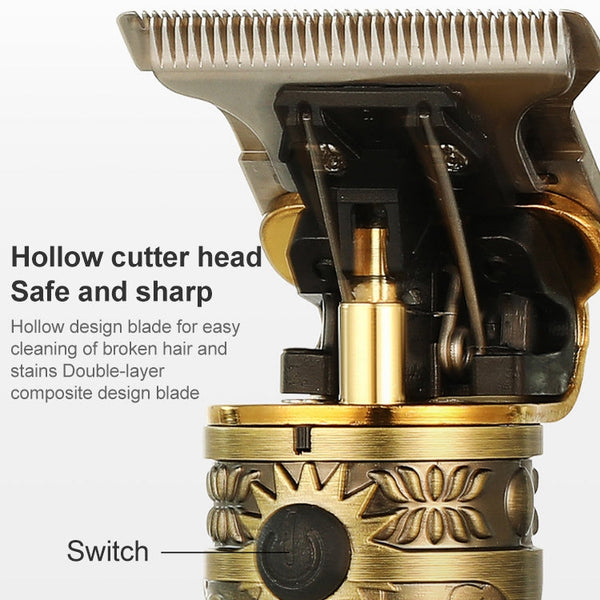 VGR V-228 5W USB Retro Engraving Hair Clipper with LED Digital Display, V-228 (Bronze), V-228 (Silver)