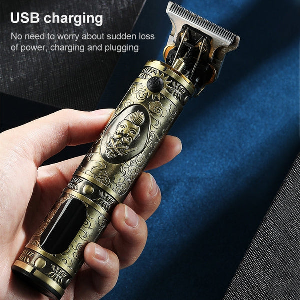 VGR V-228 5W USB Retro Engraving Hair Clipper with LED Digital Display, V-228 (Bronze), V-228 (Silver)