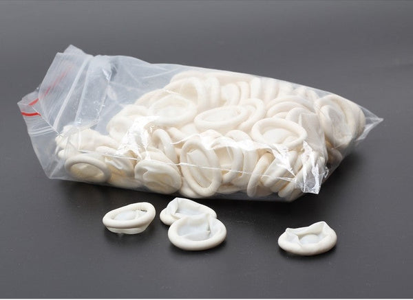 50 PCS Disposable Anti Static Rubber Latex Finger Cots Eyebrow Extension Gloves Practical Off Eyelash Extension Tool Accessories, Latex