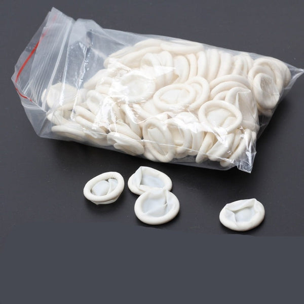 50 PCS Disposable Anti Static Rubber Latex Finger Cots Eyebrow Extension Gloves Practical Off Eyelash Extension Tool Accessories, Latex