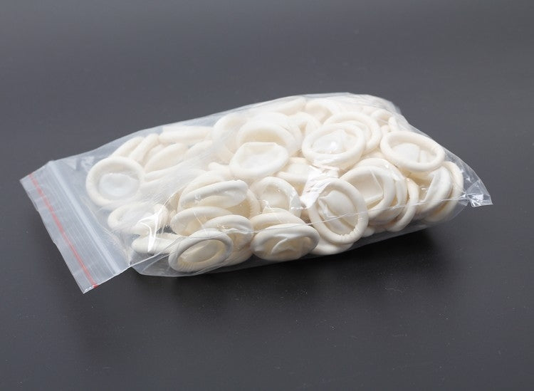 50 PCS Disposable Anti Static Rubber Latex Finger Cots Eyebrow Extension Gloves Practical Off Eyelash Extension Tool Accessories, Latex