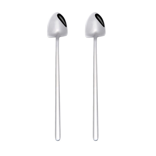 2 PCS Stainless Steel Spoon Creative Coffee Spoon Bar Ice Spoon Gold Plated Long Stirring Spoon