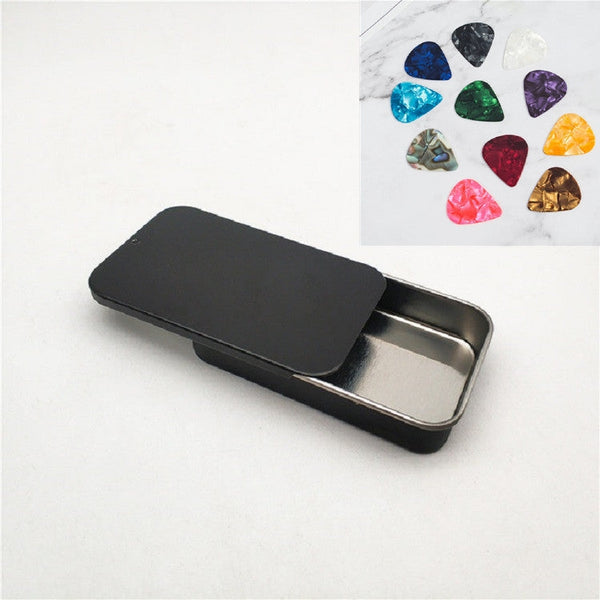 2 PCS Slide Sliding Iron Box Guitar Picks Music Equipment Accessories Storage Box, 2 PCS Guitar Picks