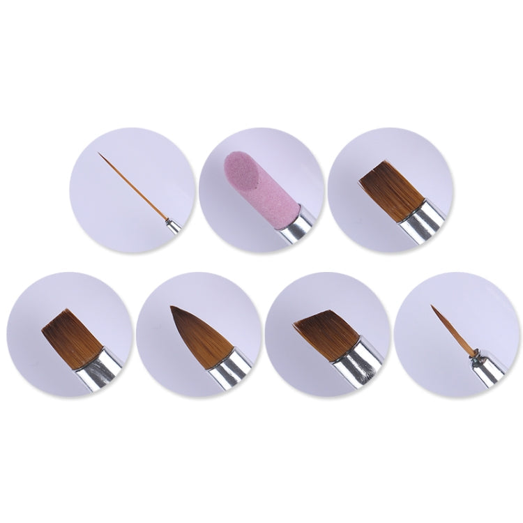 7pcs /Set Nail Painting Stretcher Brush Sculpting And Sharpening Pen Manicure Tool