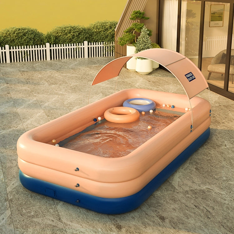 PVC Shade Wireless Automatic Inflatable Swimming Pool Household Children Swimming Pool Large Outdoor Plastic Pool with Shed, 2.1m, 2.6m, 3m