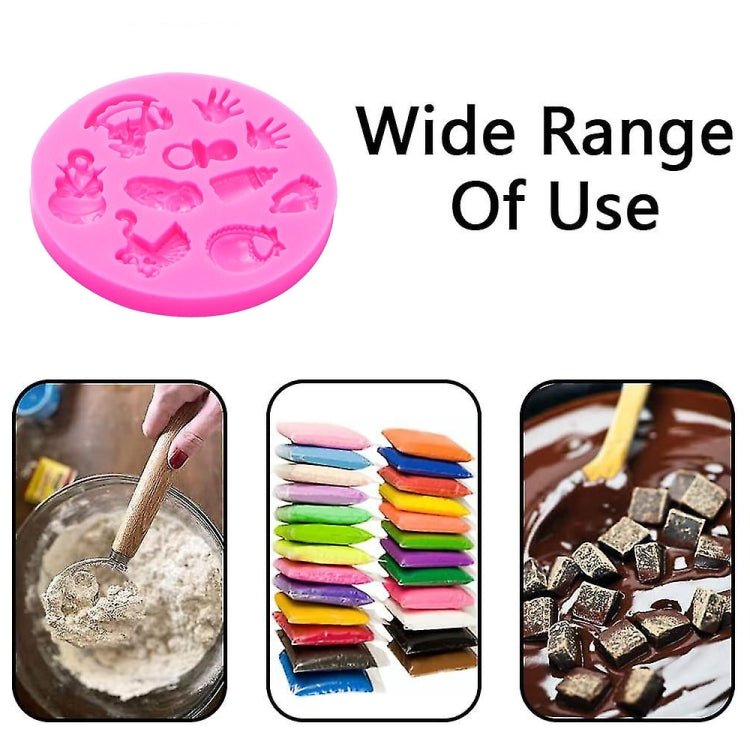 2 PCS Baby Hand Foot Shape DIY Mold Fondant Silicone Cake Chocolate Mold Baking Tool, Foot Shape