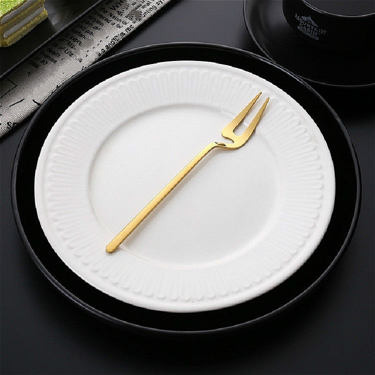 Stainless Steel V-shaped Wall Hanging Design Simple Coffee Spoon Fork Creative Long Handle Stirring Tableware, Spoon Black, Fork Black, Spoon Gold, Fork Gold, Spoon Rose Gold, Fork Rose Gold