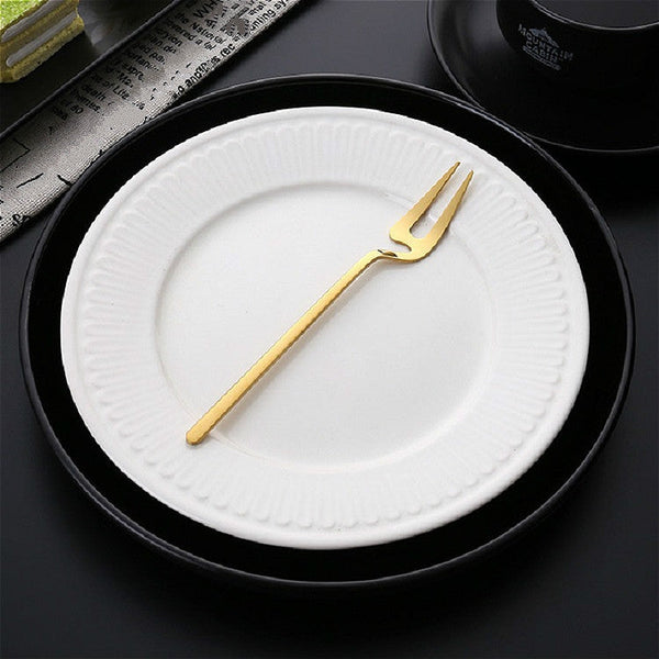 Stainless Steel V-shaped Wall Hanging Design Simple Coffee Spoon Fork Creative Long Handle Stirring Tableware, Spoon Black, Fork Black, Spoon Gold, Fork Gold, Spoon Rose Gold, Fork Rose Gold