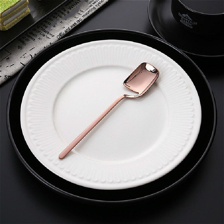 Stainless Steel V-shaped Wall Hanging Design Simple Coffee Spoon Fork Creative Long Handle Stirring Tableware, Spoon Black, Fork Black, Spoon Gold, Fork Gold, Spoon Rose Gold, Fork Rose Gold