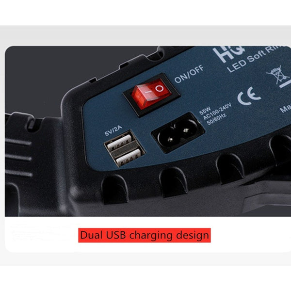 HQ-18N 18 inch 45cm LED Ring Vlogging Photography Video Lights Kits with Remote Control & Phone Clamp & 2.1m Tripod Mount, EU Plug