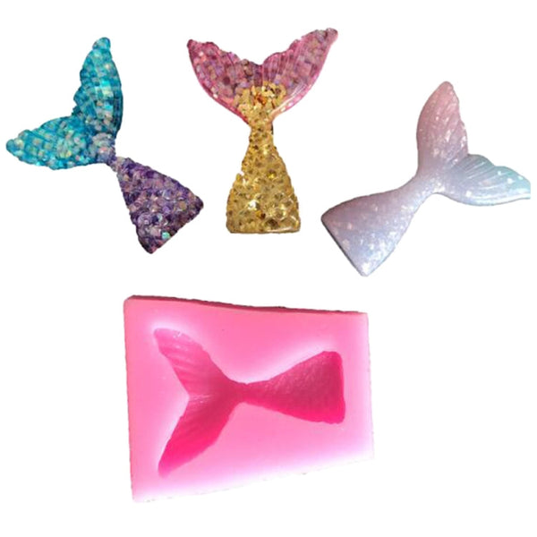 10 PCS Fondant Mermaid Fishtail Silicone Mold Baking Tools Chocolate Cake Decorating Mold, Fishtail Shape