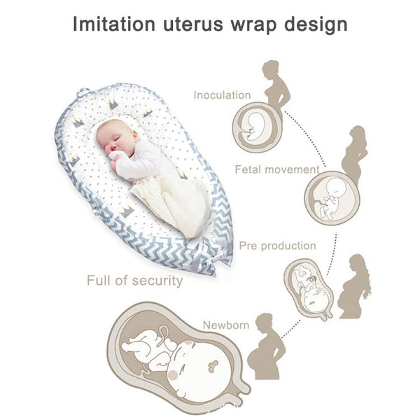 80*50cm Baby Bed Newborn Nursing Bionic Bed Crib Cot Baby Sleeping Artifact Bed Travel Bed Bumper