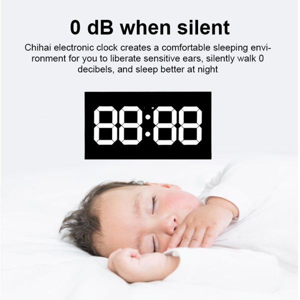 Creative Wall Clock Alarm Clock Simple Remote Control Perpetual Calendar Electronic Clock US Plug, Single-sided Remote Control