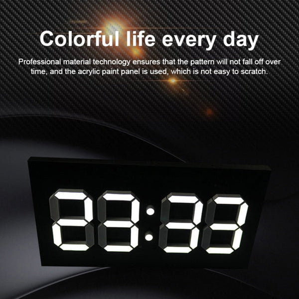Creative Wall Clock Alarm Clock Simple Remote Control Perpetual Calendar Electronic Clock US Plug, Single-sided Remote Control