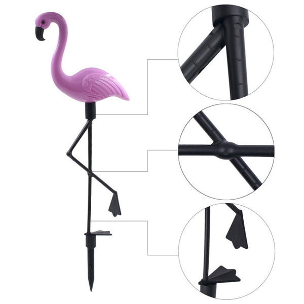 3 in 1 Waterproof Solar Flamingo Lawn Light LED Garden Path Landscape Lights Night Lamp