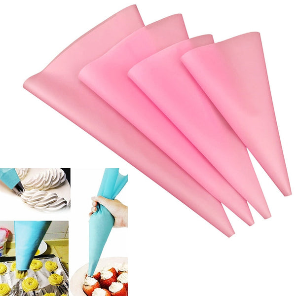 4 PCS Silicone Icing Piping Cream Pastry Bag Nozzle DIY Cake Decorating Tools, Cream Pastry Bag(Blue), Cream Pastry Bag(White), Cream Pastry Bag(Pink), Cream Pastry Bag(Green)