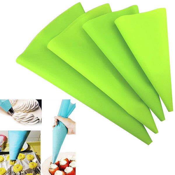 4 PCS Silicone Icing Piping Cream Pastry Bag Nozzle DIY Cake Decorating Tools, Cream Pastry Bag(Blue), Cream Pastry Bag(White), Cream Pastry Bag(Pink), Cream Pastry Bag(Green)