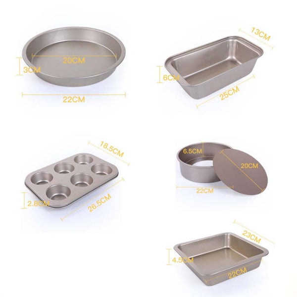 5 in 1 Cake Mould Pizza Bakeware Home Pastry Biscuit Bread Baking Tool Set, 5 in 1