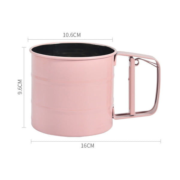 Stainless Steel  Flour Sieve Baking Tool Hand-Pressed Flour Sieve