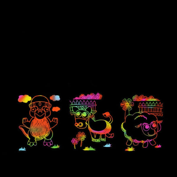 20 PCS DIY Handmade Creative Scratch Painting Art Paper Children Educational Toys, 20 PCS Scratch Painting Art Paper