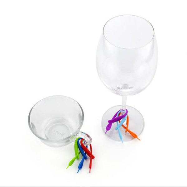 12 PCS / Set Wine Glass Recognizer Creative Silicone Wine Glass Mark