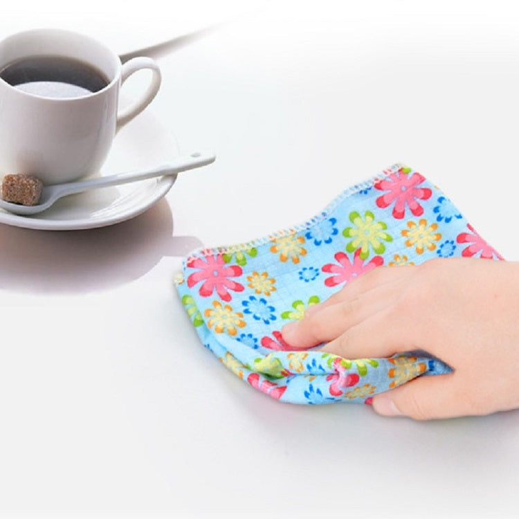 4 PCS / Set Microfiber Printed Flowers Cloth Cleaning Cloth