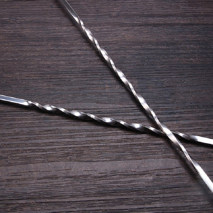 2 PCS Stainless Steel Long Handle Fork Spoon Cocktail Ice Stirrer Double Head Wine Mixing Stick