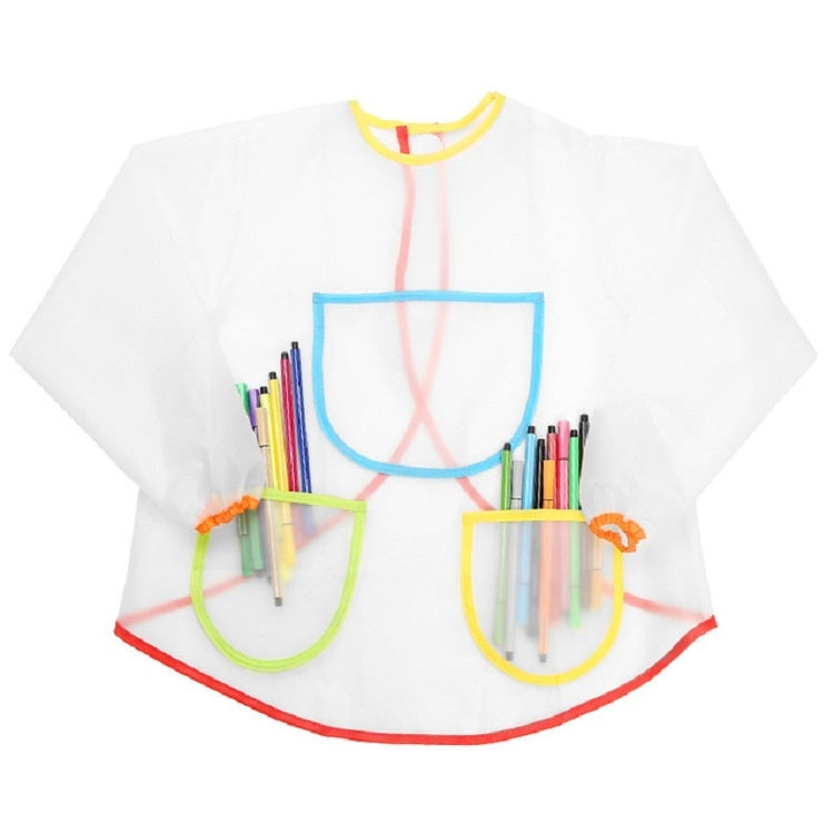 Drawing Waterproof Anti-dirty Transparent Apron for Children, Transparent Apron