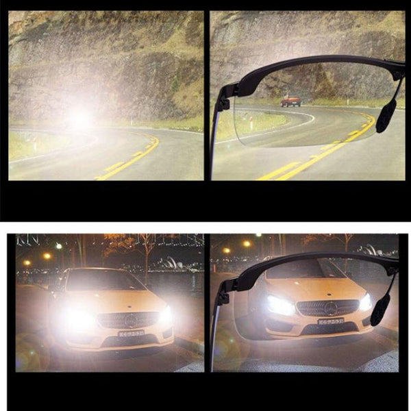 Photochromic Sunglasses Day and Night Vision Driving Eyewear, Black, Gun Metal, Sliver