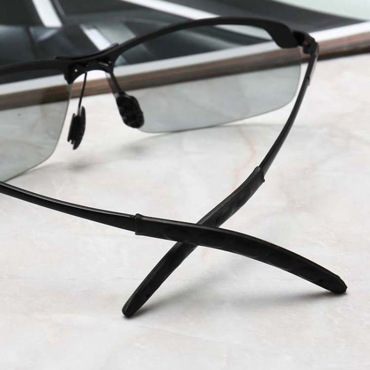 Photochromic Sunglasses Day and Night Vision Driving Eyewear, Black, Gun Metal, Sliver