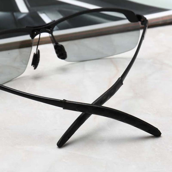 Photochromic Sunglasses Day and Night Vision Driving Eyewear, Black, Gun Metal, Sliver