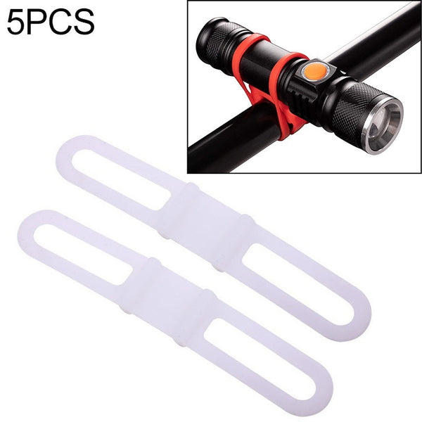 5 PCS Silicon Strap Mountain Road Bike Torch Phone Flashlight  Elastic Bandage Bicycle Light Mount Holder