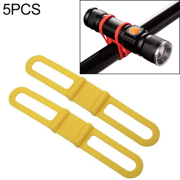 5 PCS Silicon Strap Mountain Road Bike Torch Phone Flashlight  Elastic Bandage Bicycle Light Mount Holder