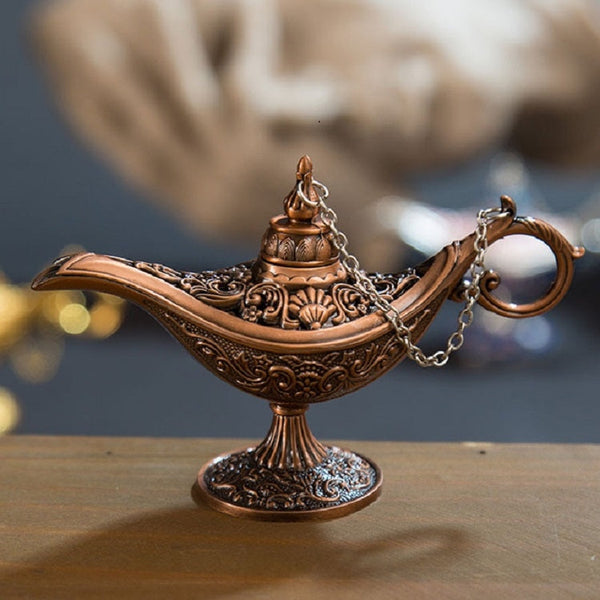 Aladdin Magic Lamp Metal Crafts Wish Lamp Aromatherapy Home Creative Decoration Gift