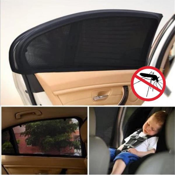 Auto Car Window Mesh Shield Sunshade Visor Net Mosquito Repellent UV Protection Window Covers