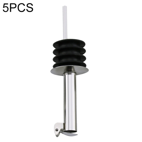 5 PCS Glass Bottle Stopper Stainless Steel Oil Stopper Silicone Stopper
