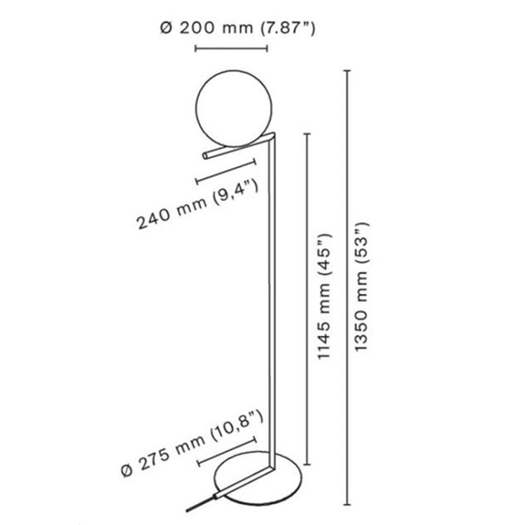 Electroplated Glass Ball Floor Lamp Indoor Home Decoration Light